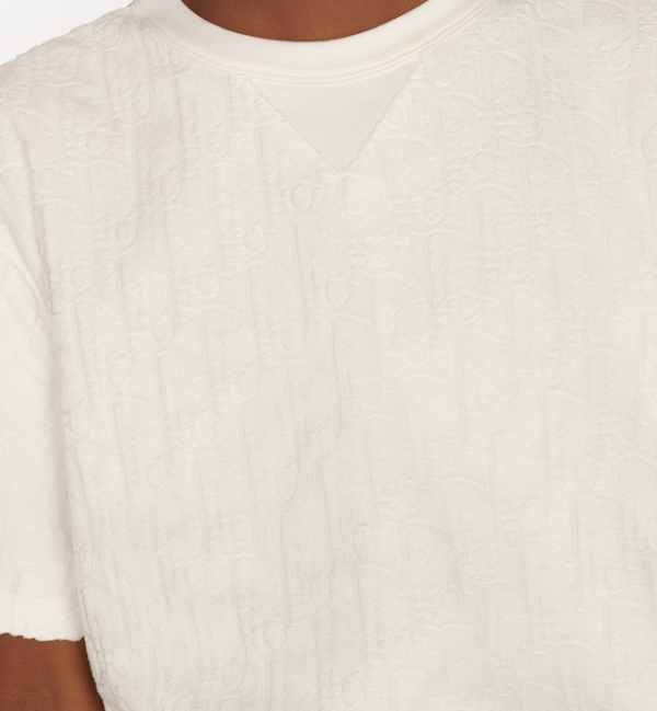 Dior Oblique Relaxed-Fit T-Shirt Off-White Terry Cotton Jacquard
