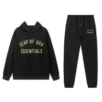 Fear of God Essentials Fleece II Hoodie & Sweatpant Set  Black