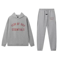 Fear of God Essentials Fleece II Hoodie & Sweatpant Set Grey Fear of God Essentials Fleece II Hoodie & Sweatpant Set Grey