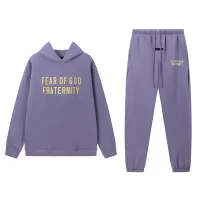 Fear of God Essentials Heavy Fleece Hoodie & Sweatpant Set Lavender Fear of God Essentials Heavy Fleece Hoodie & Sweatpant Set Lavender