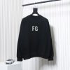 Fear of God FOG double line 24FW FG letter round neck black hoodie Fear of God FOG double line 24FW FG letter round neck black hoodie