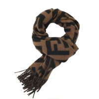 Fendi Suede Tassel Scarf Dark Brown Fendi Suede Tassel Scarf Dark Brown