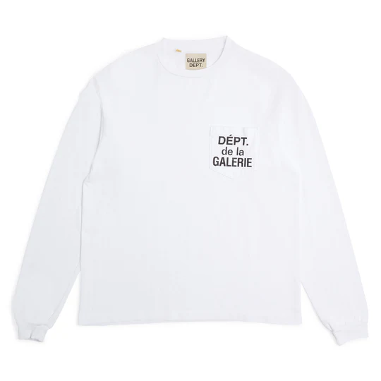 Gallery Dept. De La GALERIE L/S Pocket T-shirt White/Black Gallery Dept. De La GALERIE L/S Pocket T-shirt White/Black