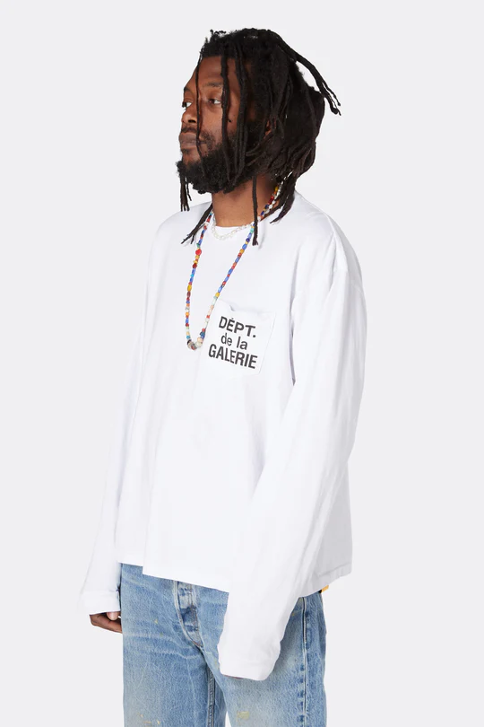 gallery_dept__de_la_galerie_l_s_pocket_t_shirt_white_black_1B0B190E0F21B Gallery Dept. De La GALERIE L/S Pocket T-shirt White/Black