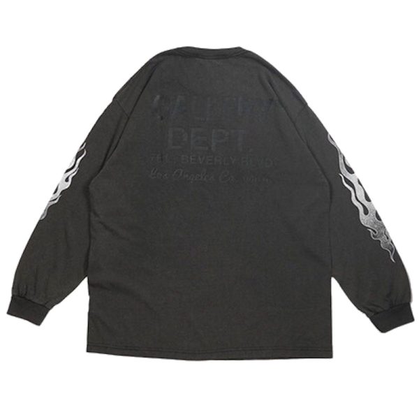 Gallery Dept. Flames L/S T-Shirt Black