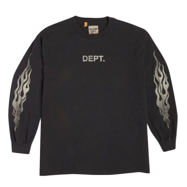 Gallery Dept. Flames L/S T-Shirt Black
