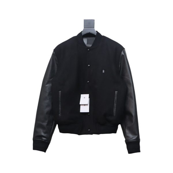 Givenchy GVC 4G Logo Leather Baseball Jacket Givenchy GVC 4G Logo Leather Baseball Jacket