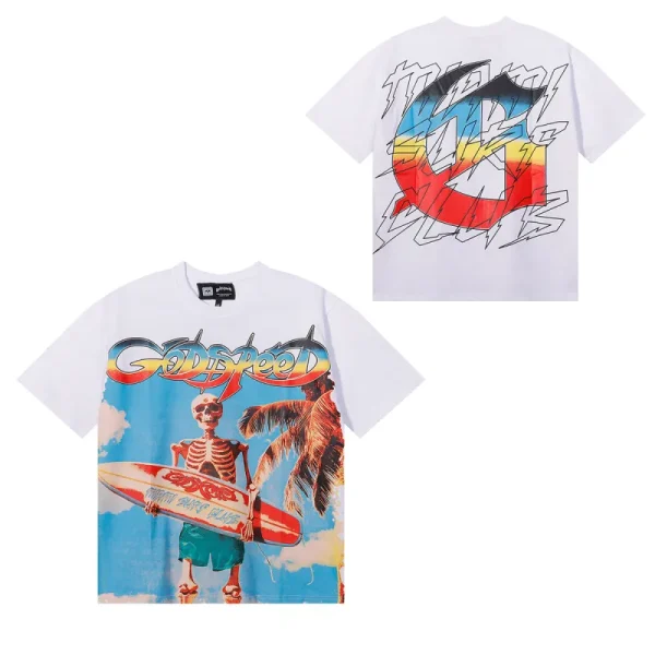 godspeed_beach_skeleton_surfboard_t_shirt__7073_yellow_black_white_1D27E90032D10 Godspeed Beach Skeleton Surfboard T-Shirt #7073 Yellow/Black/White