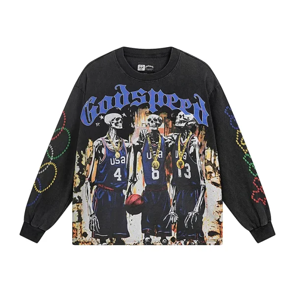 Godspeed Dream Team Long Sleeve T-shirt #1106 Black Wash