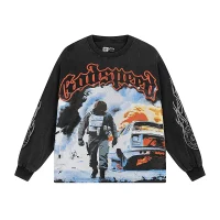 Godspeed Khaos Long Sleeve T-Shirt #1098 Black Wash Godspeed Khaos Long Sleeve T-Shirt #1098 Black Wash