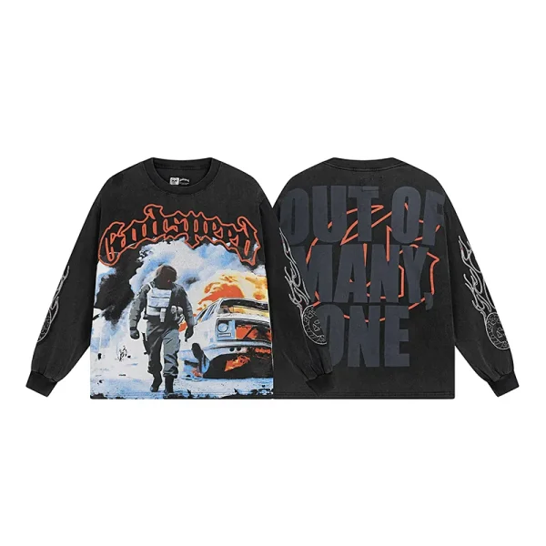 Godspeed Khaos Long Sleeve T-Shirt #1098 Black Wash