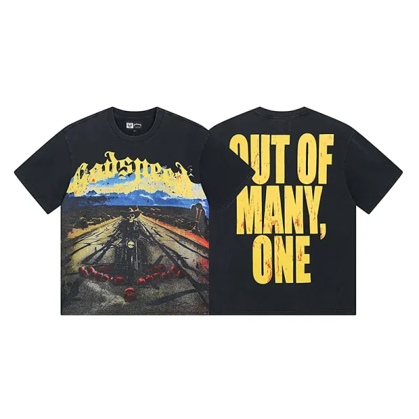 Godspeed Long Lonely Road T-shirt #1011 Black Wash