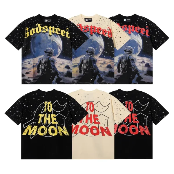 Godspeed No Looking Back T-Shirt #7072 Black Red/Apricot/Black Yellow