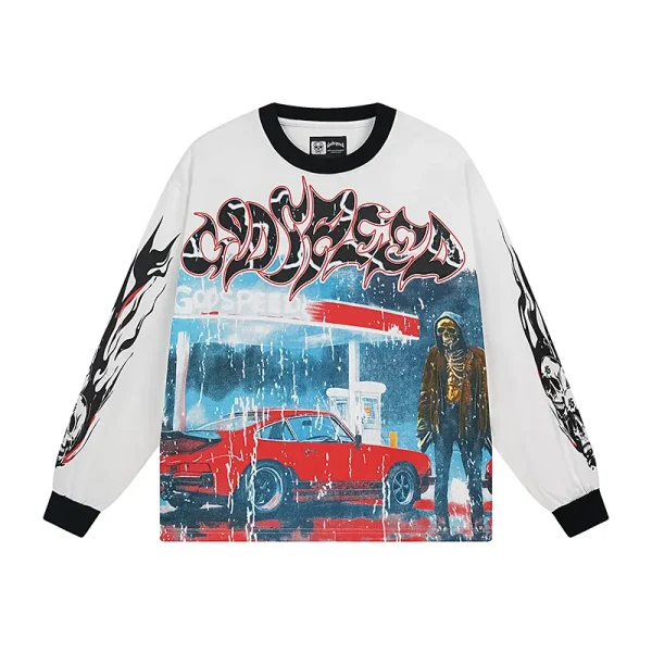 Godspeed Pitstop Thermal Long Sleeve T-shirt #3101 White/Apricot