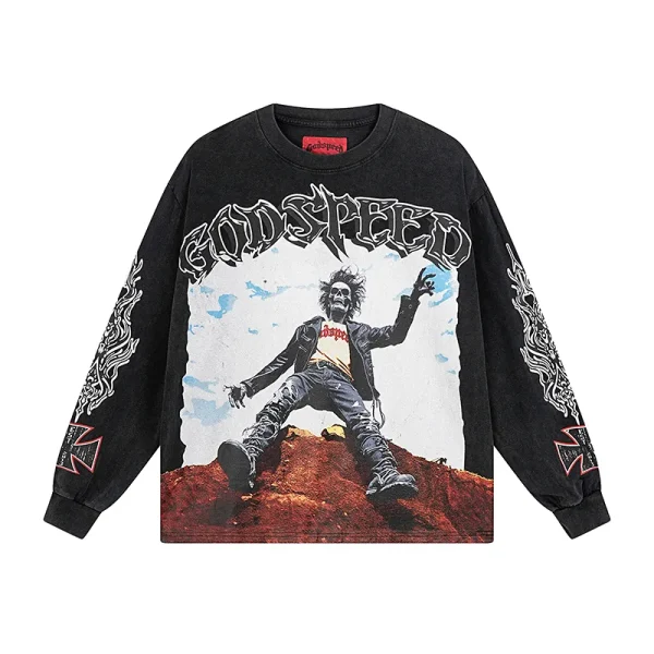 Godspeed Rocker Layered Long Sleeve T-shirt #1103 Black Wash