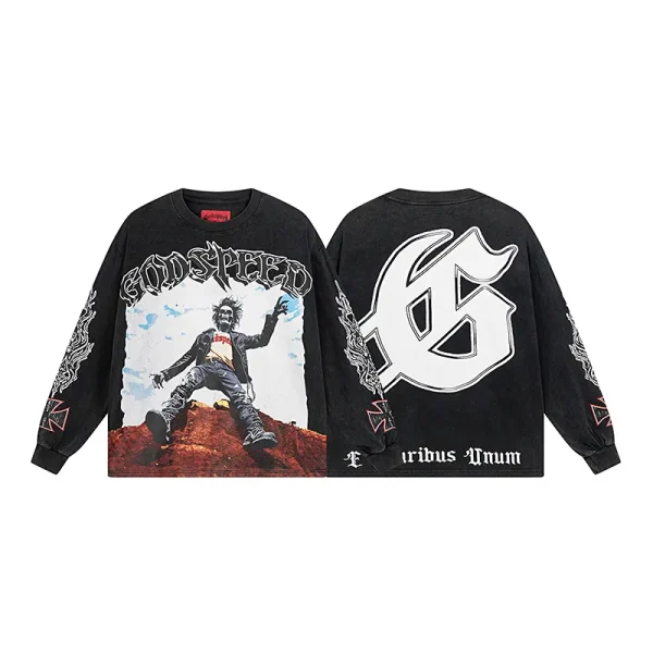 Godspeed Rocker Layered Long Sleeve T-shirt #1103 Black Wash