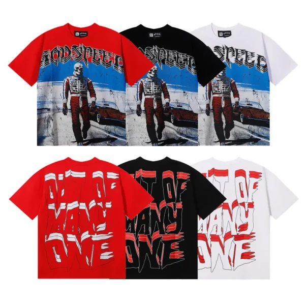 Godspeed Skele Rarri T-shirt #7069 Black/White/Red Godspeed Skele Rarri T-shirt #7069 Black/White/Red