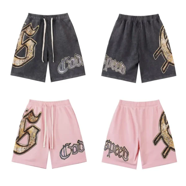 Godspeed Sweat Shorts #8678 Black/Pink