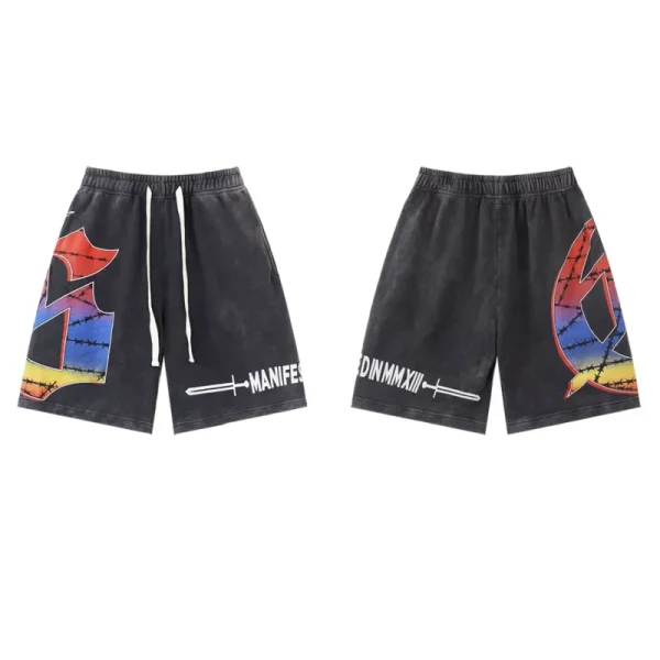 Godspeed Sweat Shorts #8775 Black/Blue/Pink