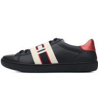 Gucci Ace Stripe Leather 'Black' Gucci Ace Stripe Leather 'Black'