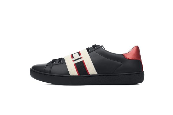 Gucci Ace Stripe Leather 'Black' Gucci Ace Stripe Leather 'Black'