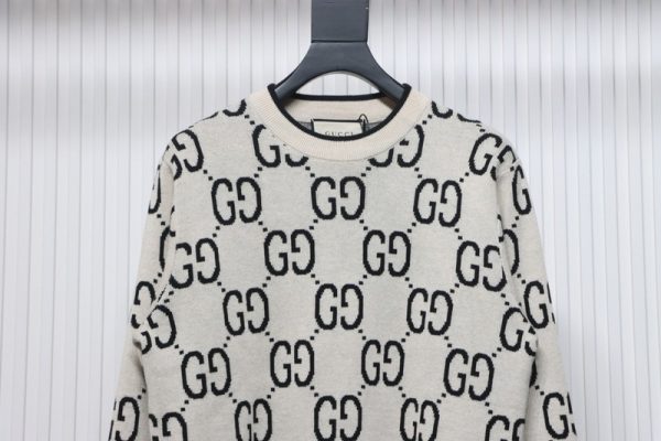 gucci_classic_double_g_jacquard_sweater_white_1B602C0A16E14 Gucci Classic Double G Jacquard Sweater White