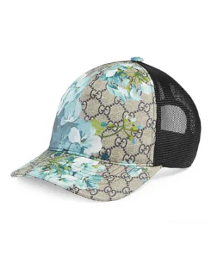 Gucci GG/MESH BASEBALL HAT IN BLUE Gucci GG/MESH BASEBALL HAT IN BLUE