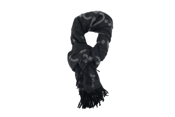 Gucci Knitted Bassel Scarf Dark Black Gucci Knitted Bassel Scarf Dark Black