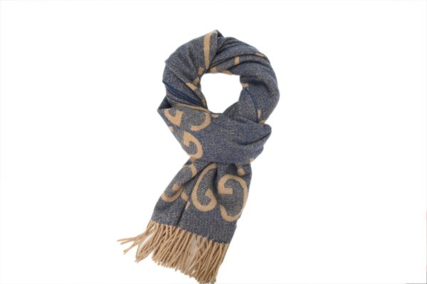 Gucci Knitted Bassel Scarf Dark Brown-Blue Gucci Knitted Bassel Scarf Dark Brown-Blue