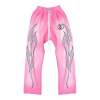 HELLSTAR  Flame Sweatpants Pink Grey