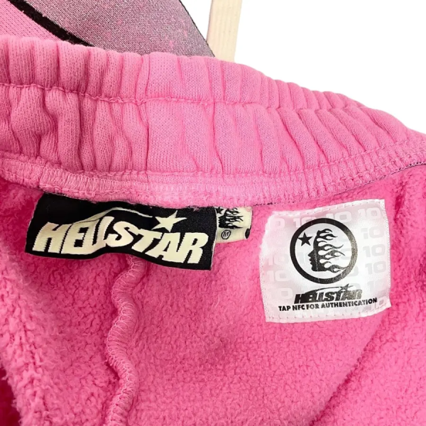 HELLSTAR  Flame Sweatpants Pink Grey