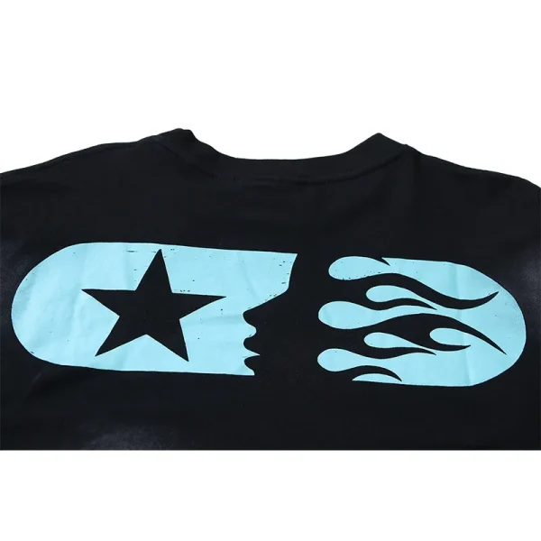 Hellstar 'Powered By The Star' Long-Sleeve T-Shirt #651 Black Purple
