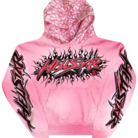 Hellstar Brainwashed With Brain Hoodie Pink Hellstar Brainwashed With Brain Hoodie Pink