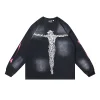 Hellstar Christ Long-Sleeve T-Shirt #652 Washed Black