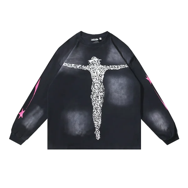 Hellstar Christ Long-Sleeve T-Shirt #652 Washed Black