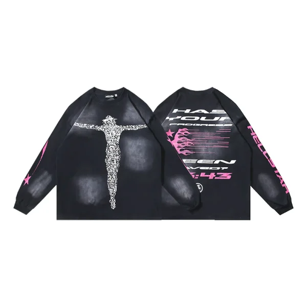 Hellstar Christ Long-Sleeve T-Shirt #652 Washed Black