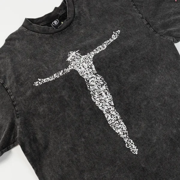 Hellstar Christ Long-Sleeve Washed Black T-Shirt D3102 Old Brick Red