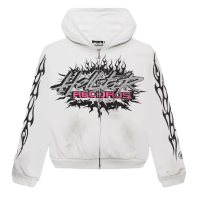 Hellstar Records Glitter Zip-Up White Hellstar Records Glitter Zip-Up White