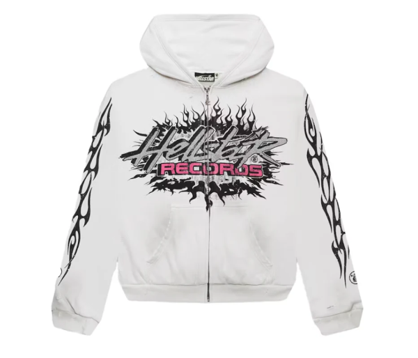 Hellstar Records Glitter Zip-Up White Hellstar Records Glitter Zip-Up White