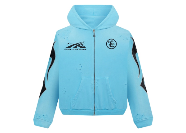 Hellstar Studios Zip Hoodie Blue Hellstar Studios Zip Hoodie Blue