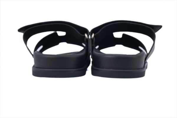 hermes_flat_slippers_black_1C5DCC3103415 Hermes Flat Slippers Black
