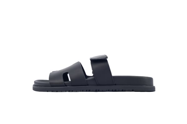 Hermes Flat Slippers Black Hermes Flat Slippers Black