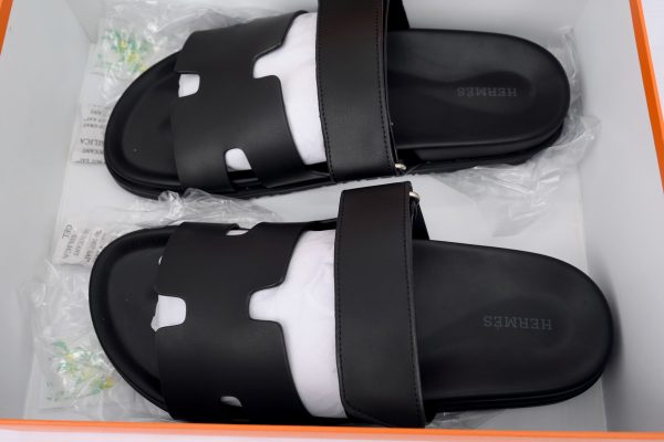 hermes_flat_slippers_black_1C5DCC31DDD1F Hermes Flat Slippers Black
