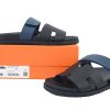 hermes_flat_slippers_black_blue_1C5DCB278671A Hermes Flat Slippers Black Blue