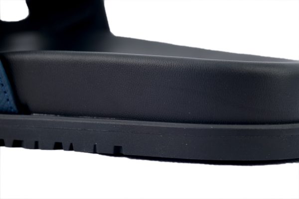 hermes_flat_slippers_black_blue_1C5DCB2903D1A Hermes Flat Slippers Black Blue