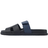 Hermes Flat Slippers Black Blue Hermes Flat Slippers Black Blue