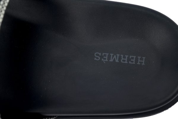 hermes_flat_slippers_dark_gray_1C5DCB8980D17 Hermes Flat Slippers Dark Gray