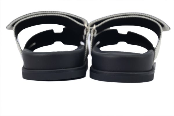 hermes_flat_slippers_dark_gray_1C5DCB8B1CC1F Hermes Flat Slippers Dark Gray