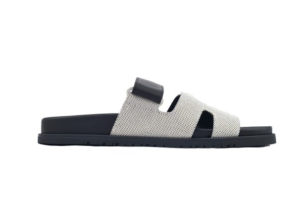 hermes_flat_slippers_dark_gray_1C5DCB8B62A16 Hermes Flat Slippers Dark Gray