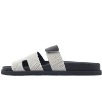 Hermes Flat Slippers Dark Gray Hermes Flat Slippers Dark Gray